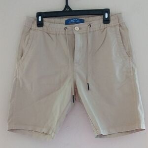 Zara Men Tan Flat Front Shorts Lightweight Slim Fit Sz‎ 31